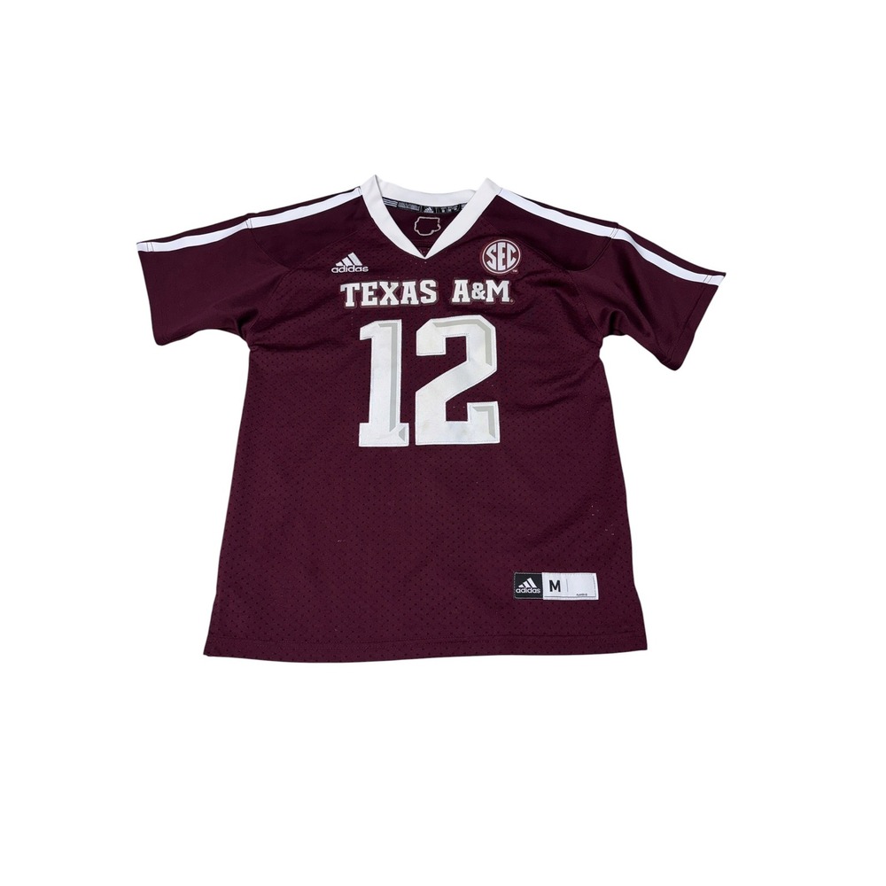 Adidas Texas A&M Aggies #12 Football Jersey Youth Girls Kids Medium Maroon SEC